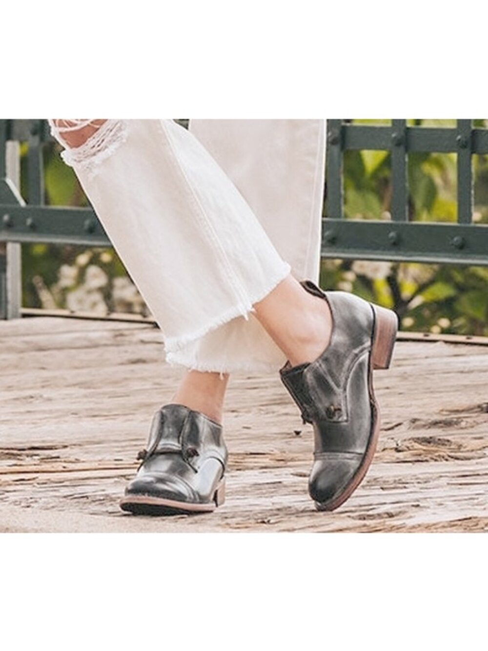 Freebird Mabel Leather Oxfords Distressed Edgy Grey Steampunk Loafers Flats 10 - Picture 6 of 15